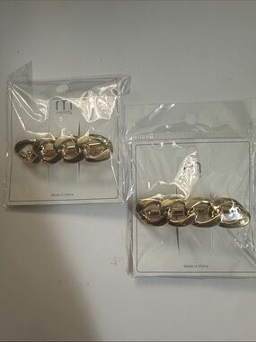 Gold Chain-Link Hair Clip - Shiny Gold